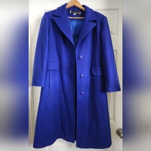 Stunning Vintage Electric Blue Wool Coat